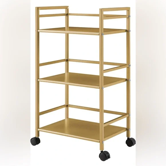 Gold Bar Cart– Perfect for Bar, Bathroom, or in Office as Utility Cart - NEW